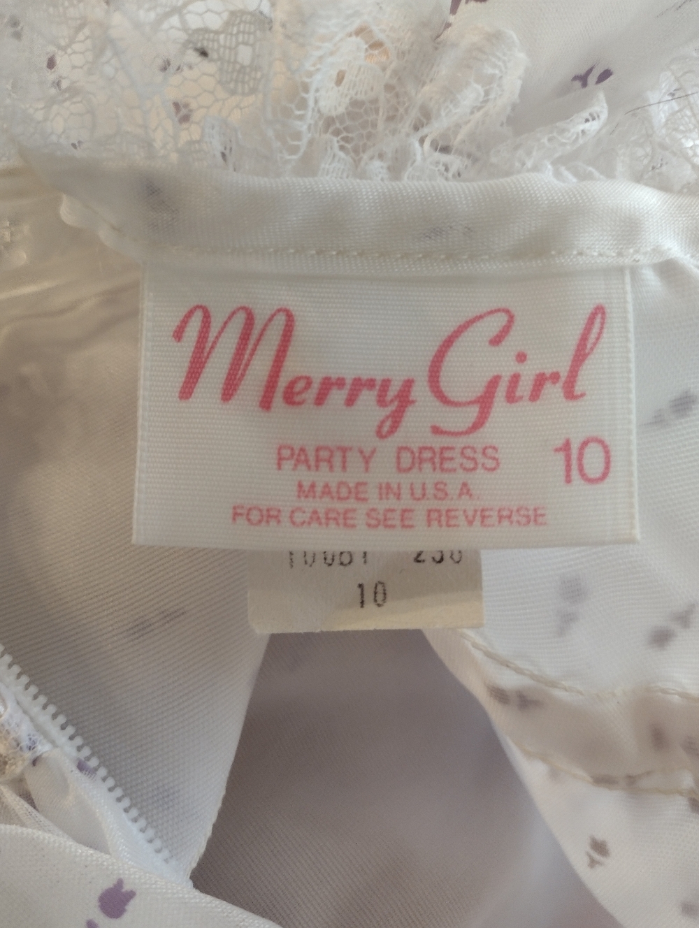Vintage Merry Girl Fancy Party Dress Frilly Size 10 With Liner Made In The USA - Picture 4 of 7
